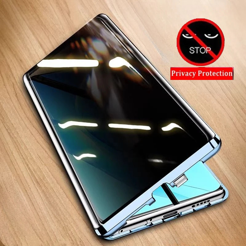 Anti Spy Privacy Glass Case - Przednie etui z hartowanego szkła chroniące