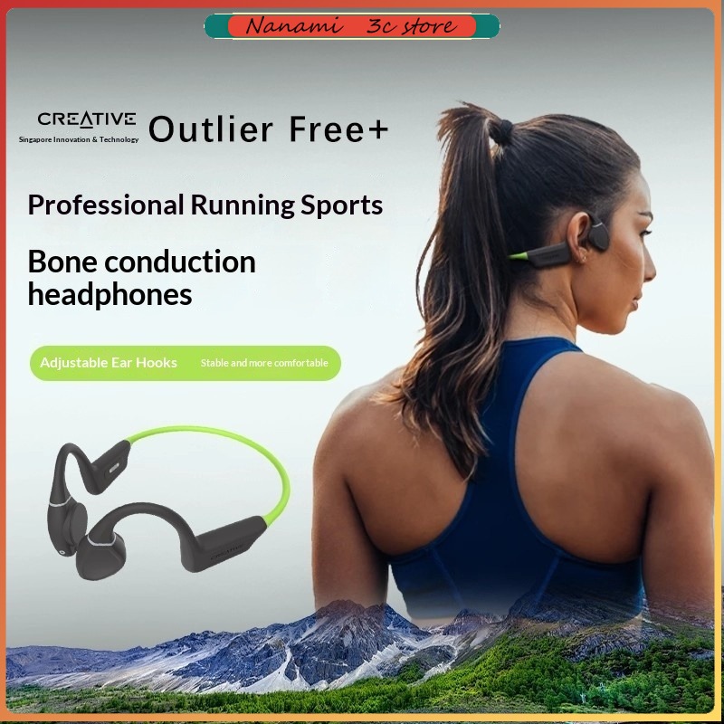 Earphones - Bezprzewodowe słuchawki sportowe z przewodnictwem kostnym,