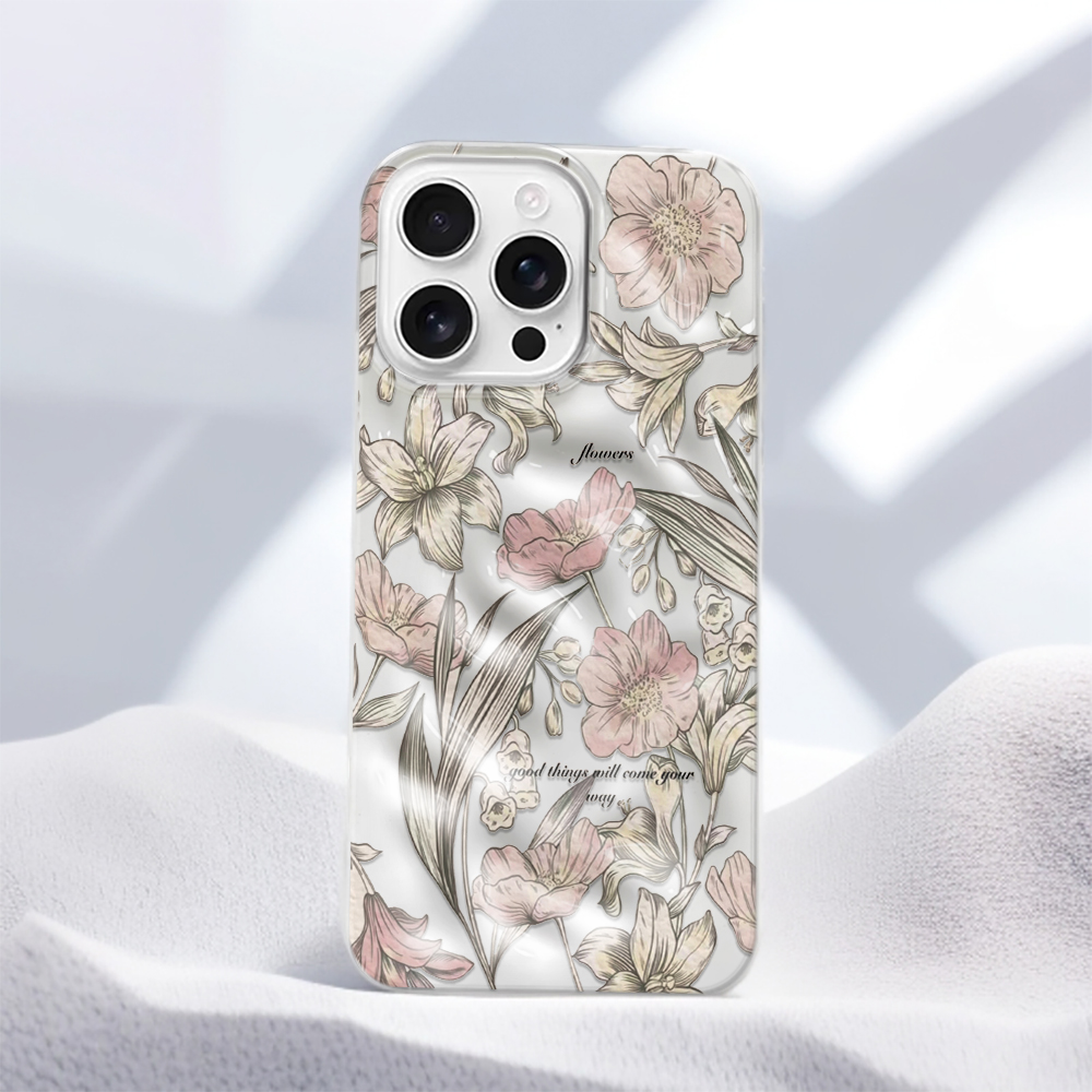 Vintage Floral Pattern Soft Case - Eleganckie, estetyczne, modne etui na telefon